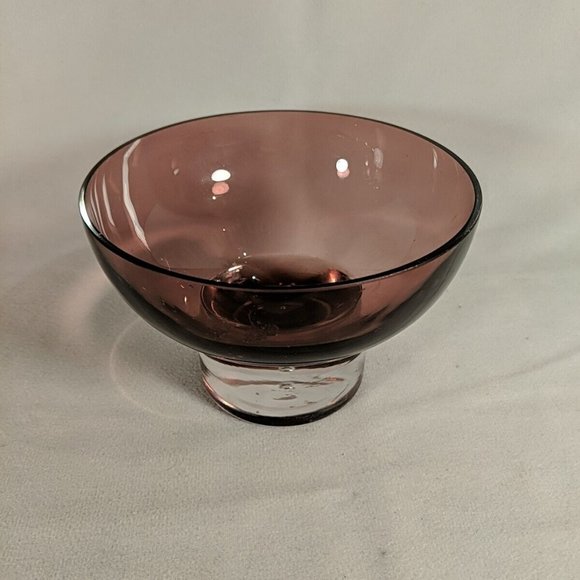 Amethyst Purple Glass Decanter Set of 9 6 Glasses Cups Bowl Rest Stop Topper VTG - Picture 8 of 16